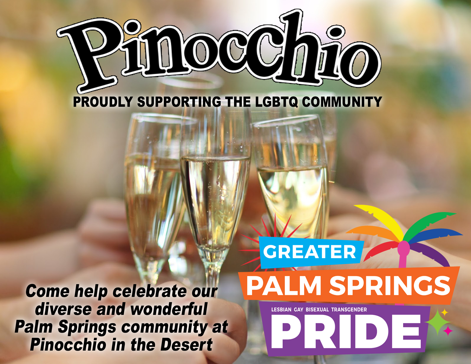 Pinocchio's proudly supporting the LGBTQ Community
